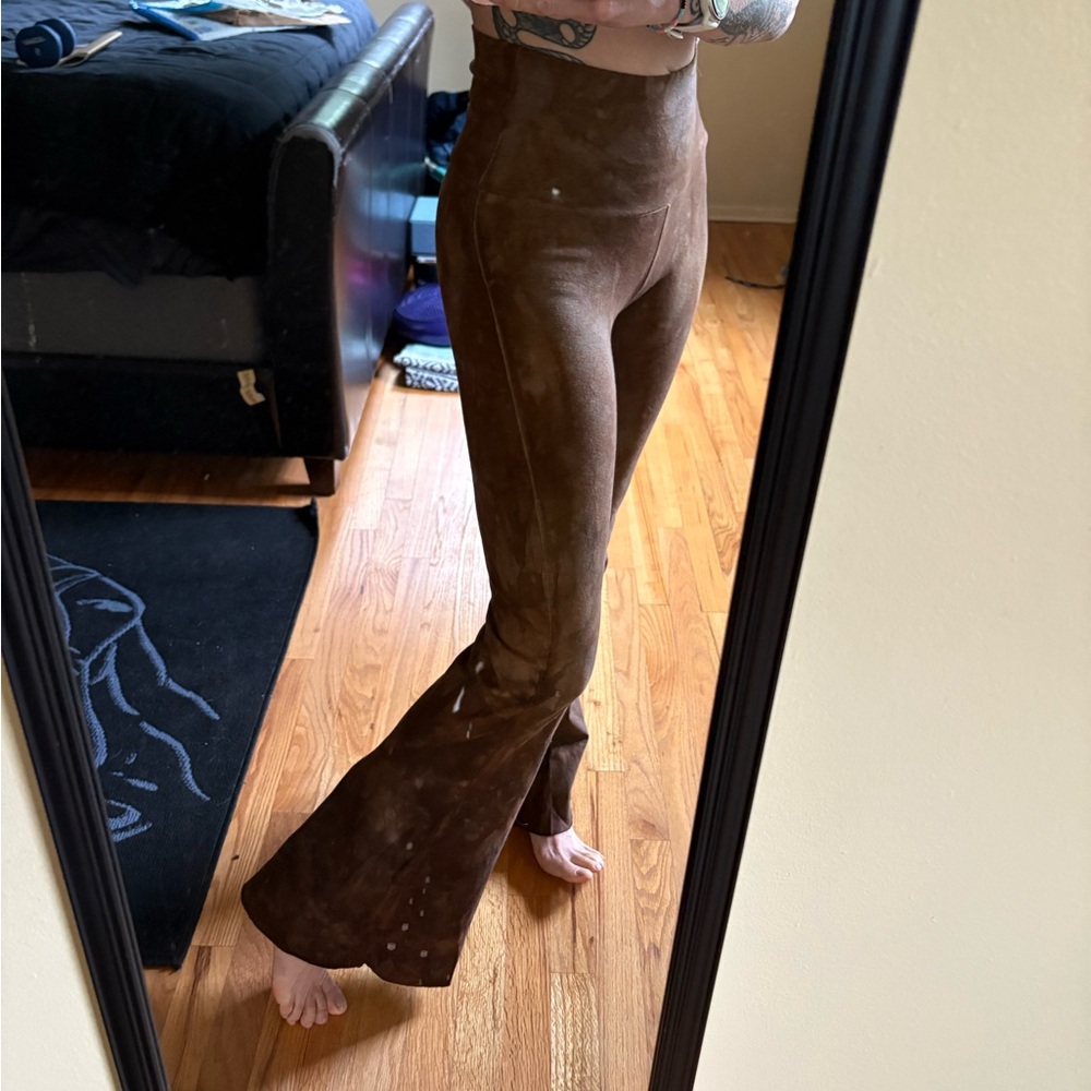 Calico Alchemy Brown Chestnut Tie Dye Bell Bottom Flare Pants XS